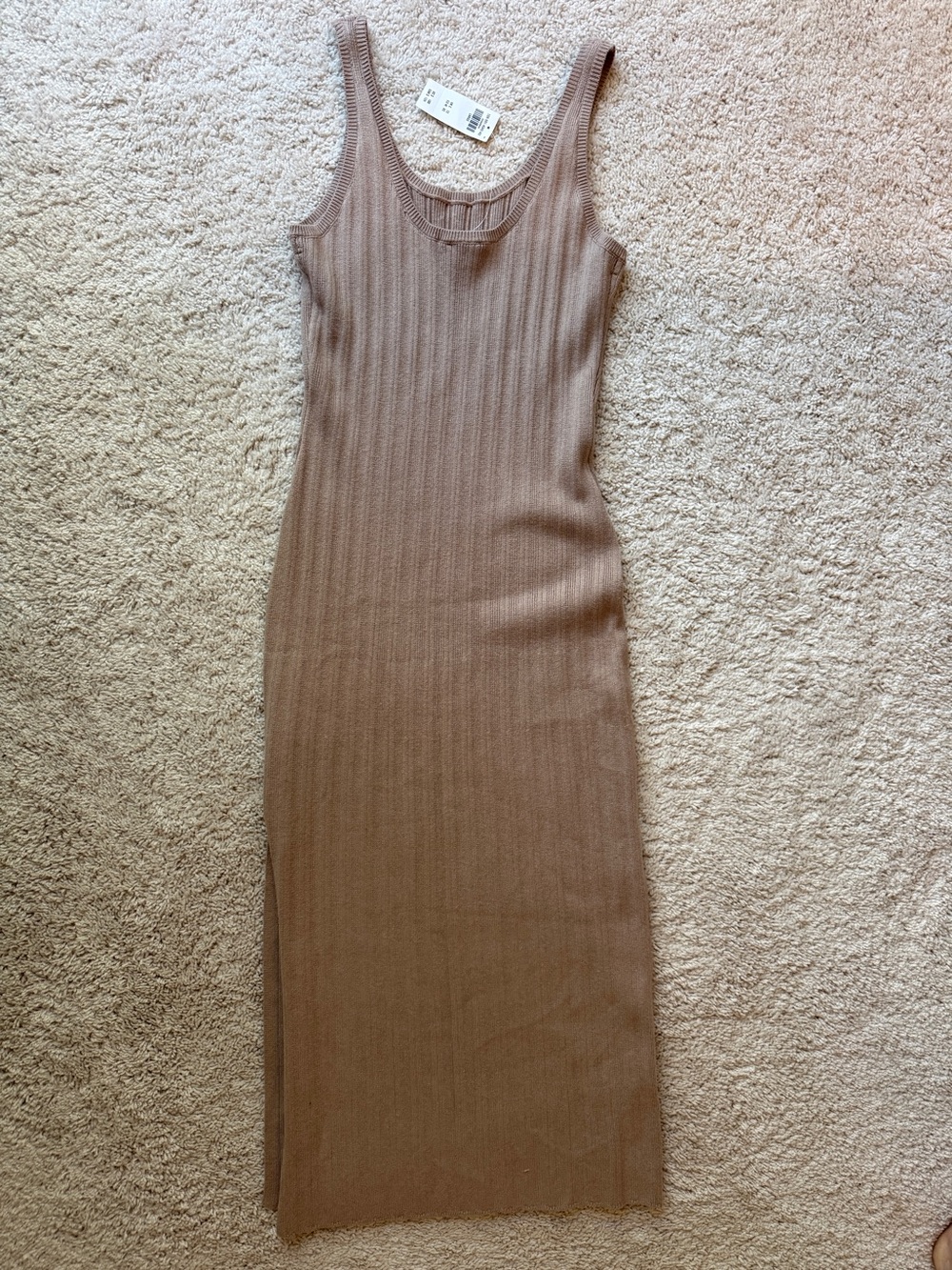Abercrombie and Fitch Ribbed Tank Midi Dress - Taupe - Picture 3 of 3